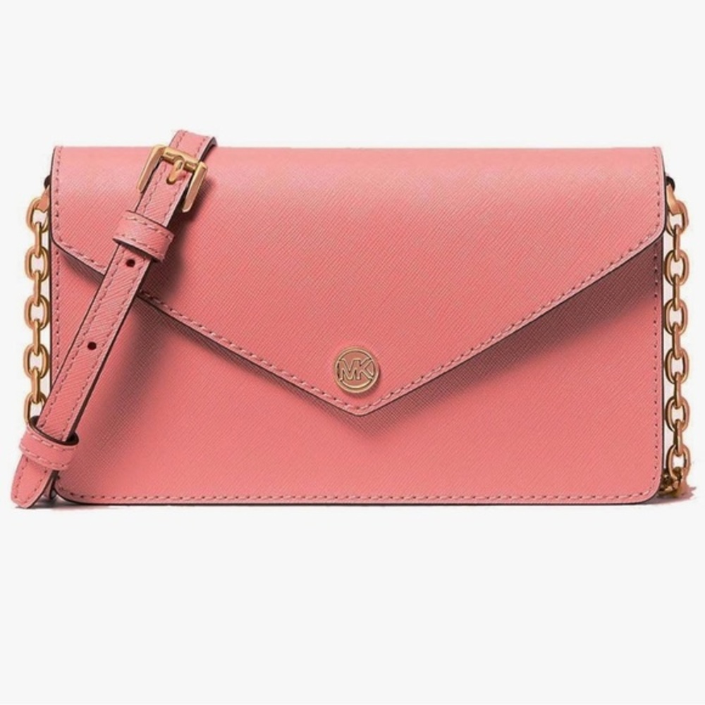 NEW! MICHAEL KORS Small Flap Pocket Crossbody in Tea Rose